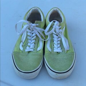 Vans Lime Green and White Sneakers